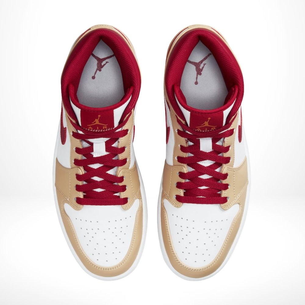 The Air Jordan 1 Mid Light Curry Cardinal