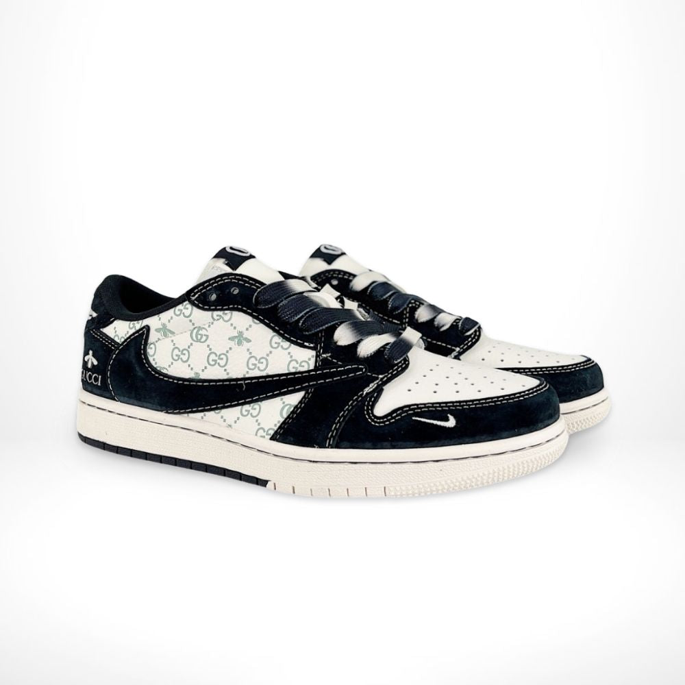 Air Jordan 1 Low x Gucci x Travis Scott Black White Custom