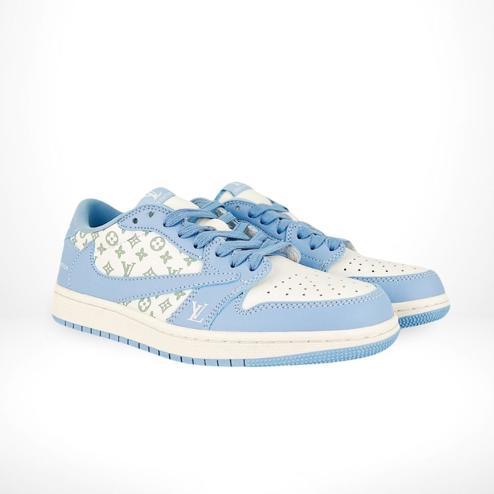 Air Jordan 1 Low x Travis Scott x Louis Vuitton Blue White Custom